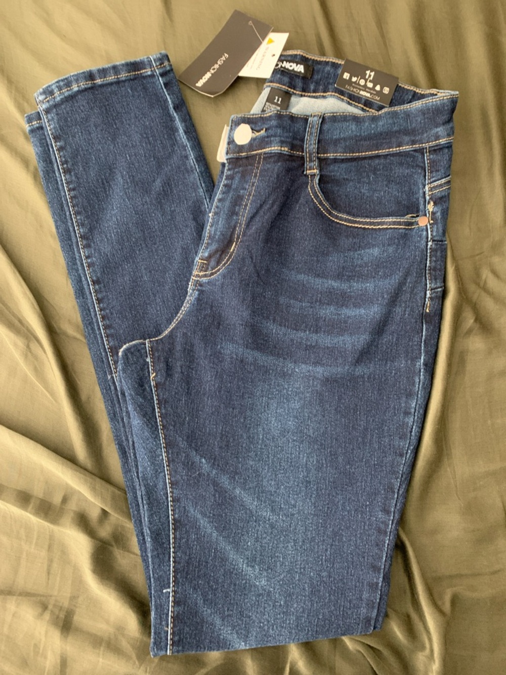 Fashion Nova Dark Blue Skinny Jeans